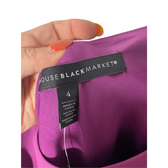 NWT White House Black Market Purple One Shoulder Blouse - Picture 6 of 11